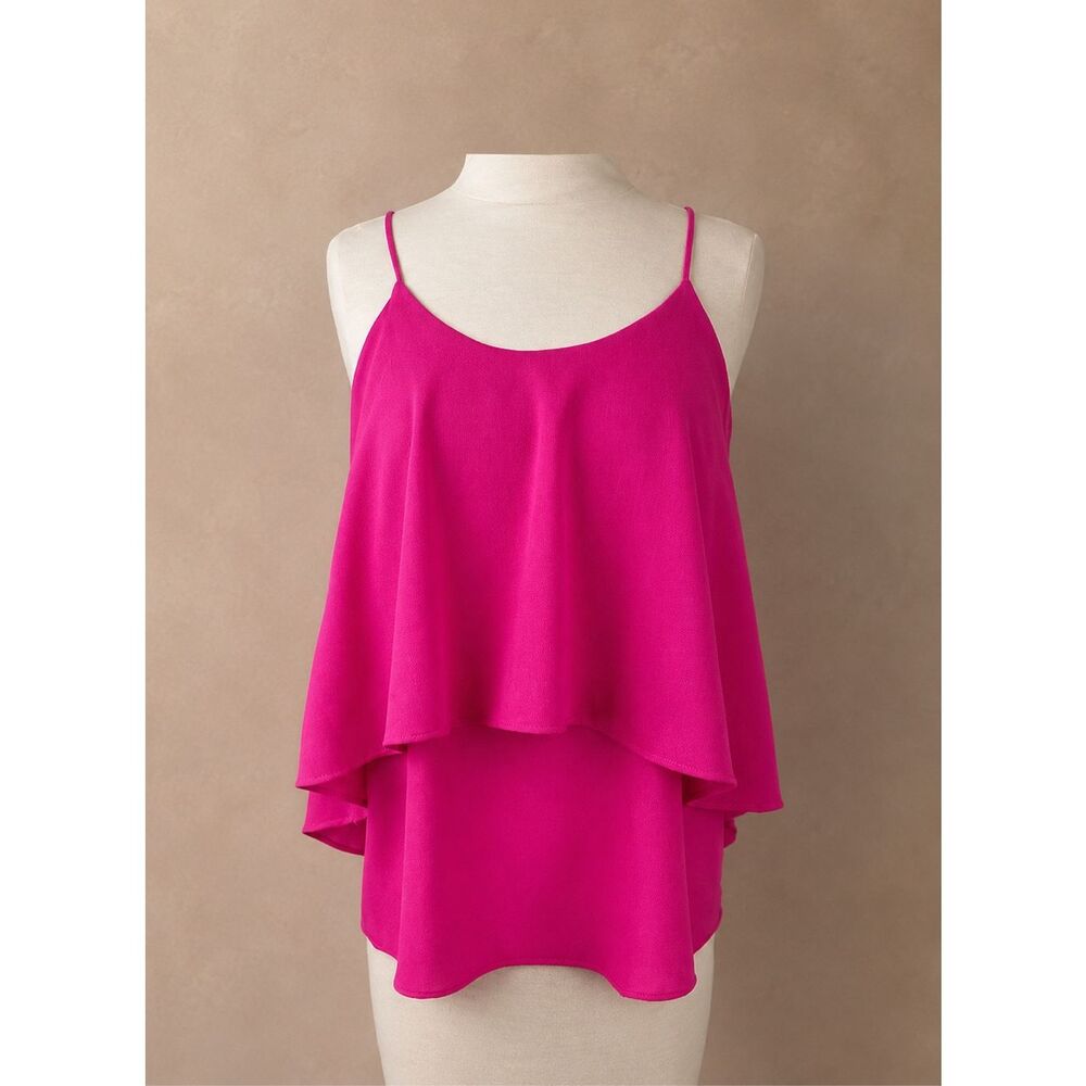 PAPER CRANE blouse | Barbie Pink | sz s | camisole | ruffle
